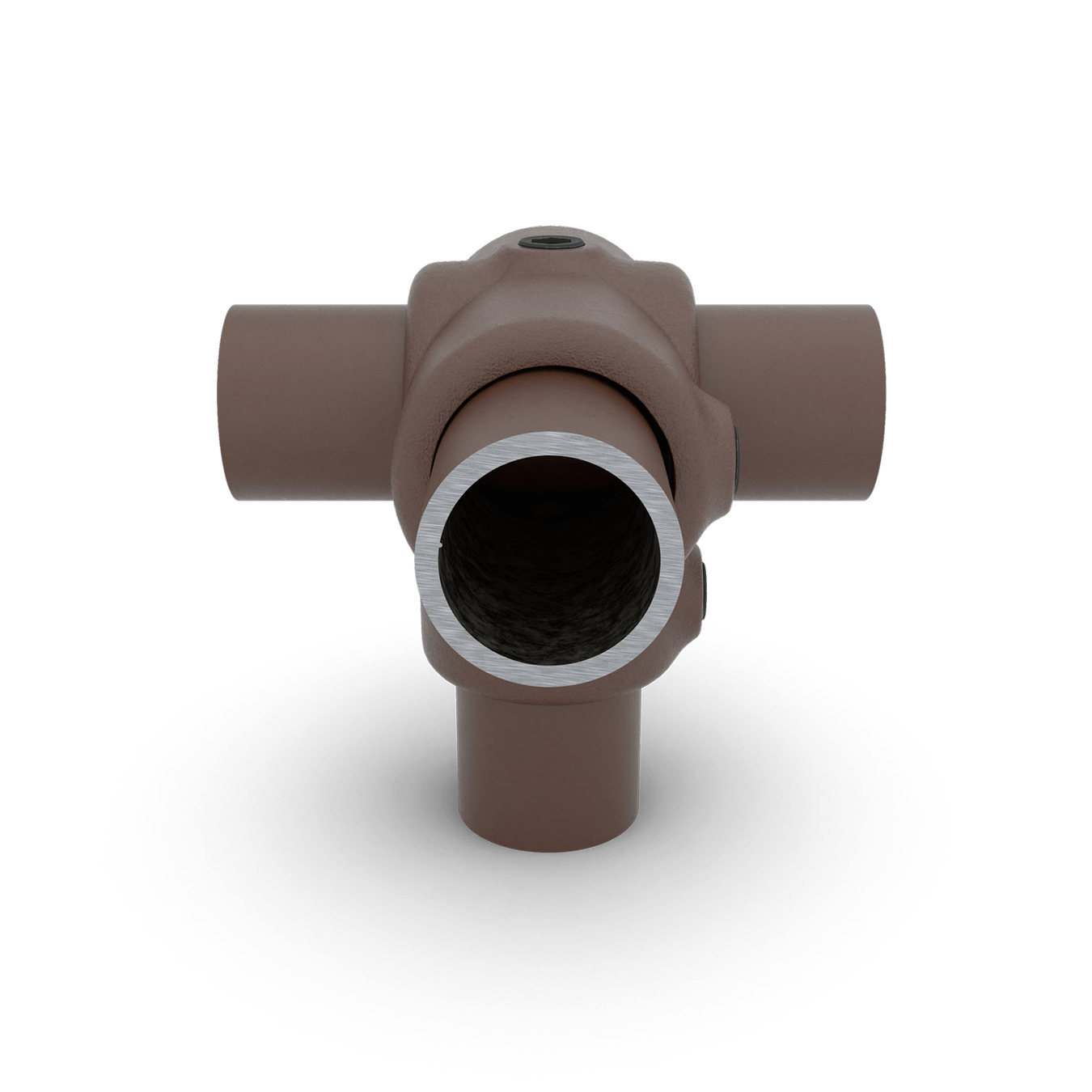 Buiskoppeling T-stuk met zij-uitgang - vintage bruin-B / 26,9 mm